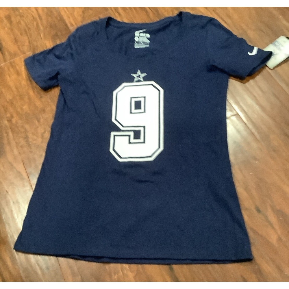 Tony Romo 9 Dallas Cowboys Nike‎ Womens Pride 2 T-Shirt Blue Short Sleeve Tee M